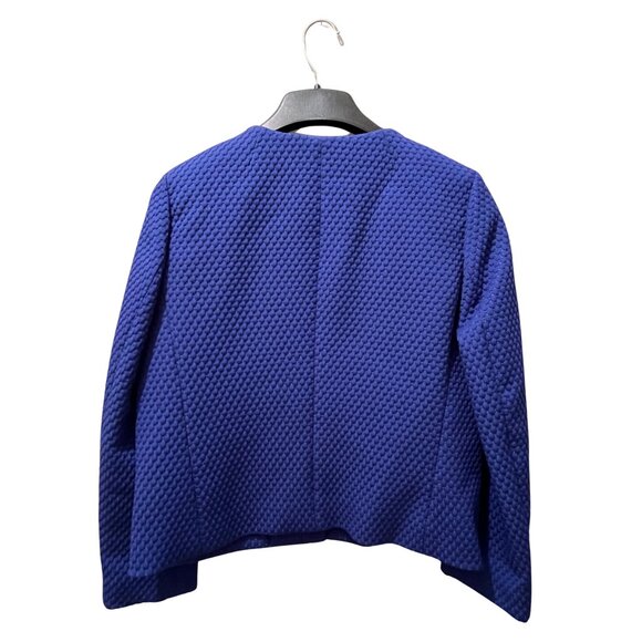NEW J. Crew Collarless Portfolio Jacket in Matelasse, Oxford Royal Blue, Size 6 - Picture 6 of 6